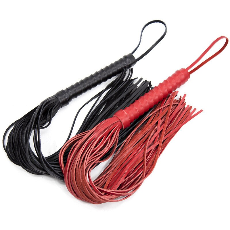 68cm Genuine Cowhide Whip with Tassel for Role Play