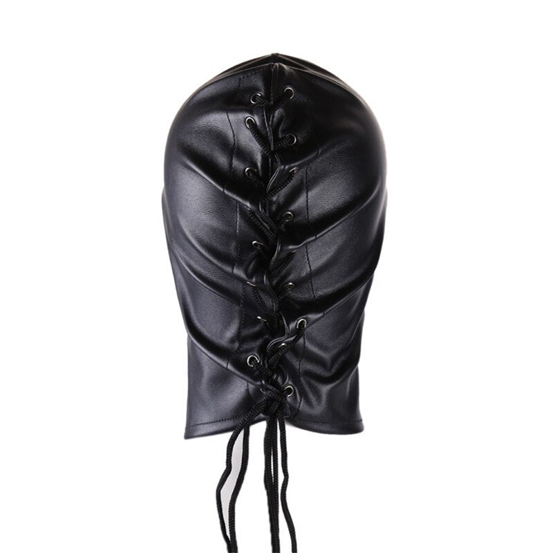 BDSM Hood Slave Mask Sensory Deprivation Full Head Bondage Restraint Mask for Women Men