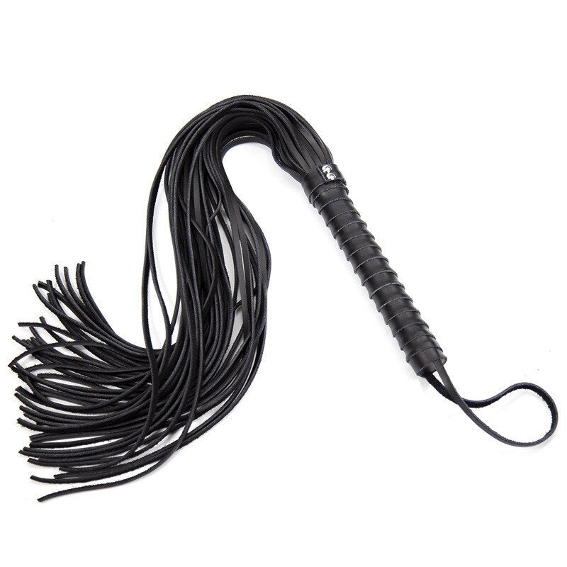 68cm Genuine Cowhide Whip with Tassel for Role Play